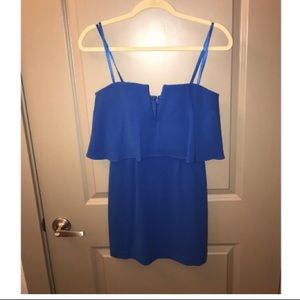 Cobalt blue short cocktail dress.